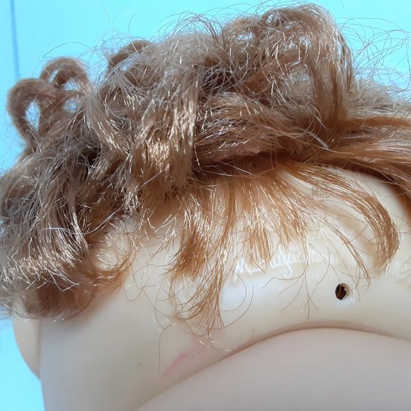 1991 Hasbro Cabbage Patch Kids Splash n Tan Hard Body Doll Summer Swimsuit Curly - Picture 6 of 6